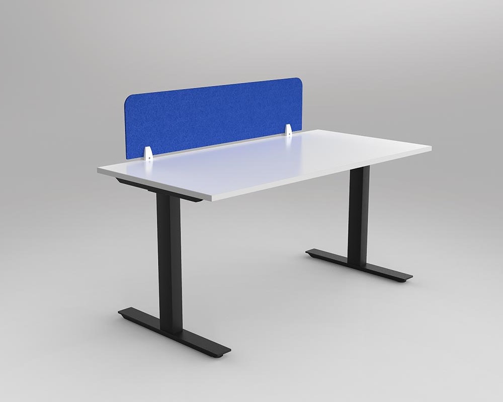 Agile Fixed Height Workstation - rectangle leg - with Acoustiq Screen